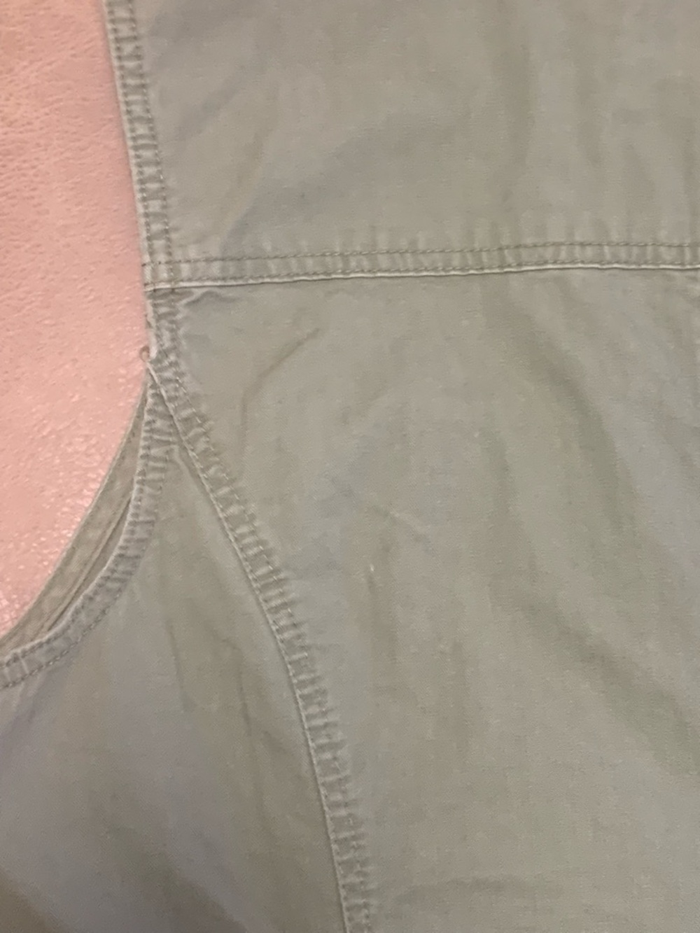 Merona Womens Washed Wear Olive Cotton Canvas Utility Zip Vest Jacket Size Large - Picture 8 of 8